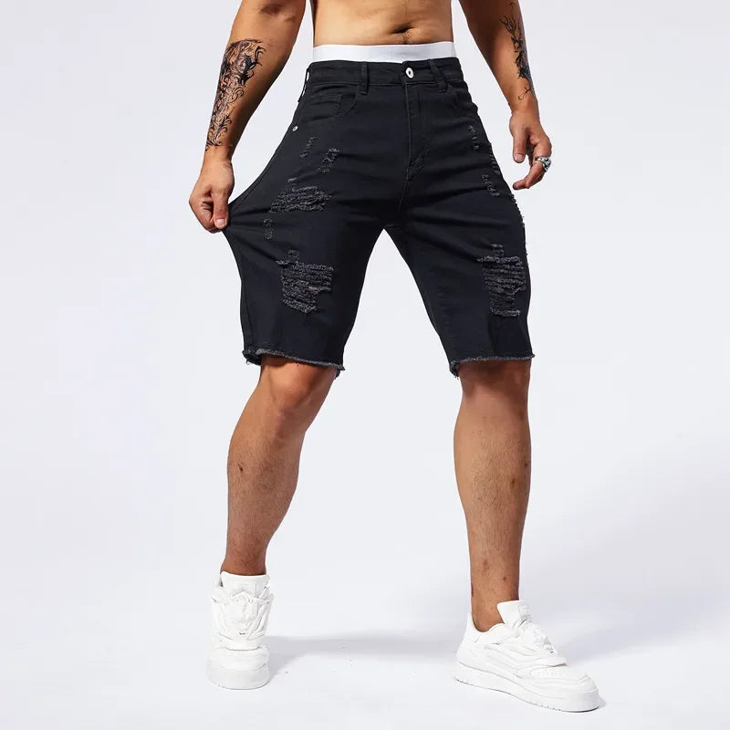 Chronos Ripped Jean Shorts