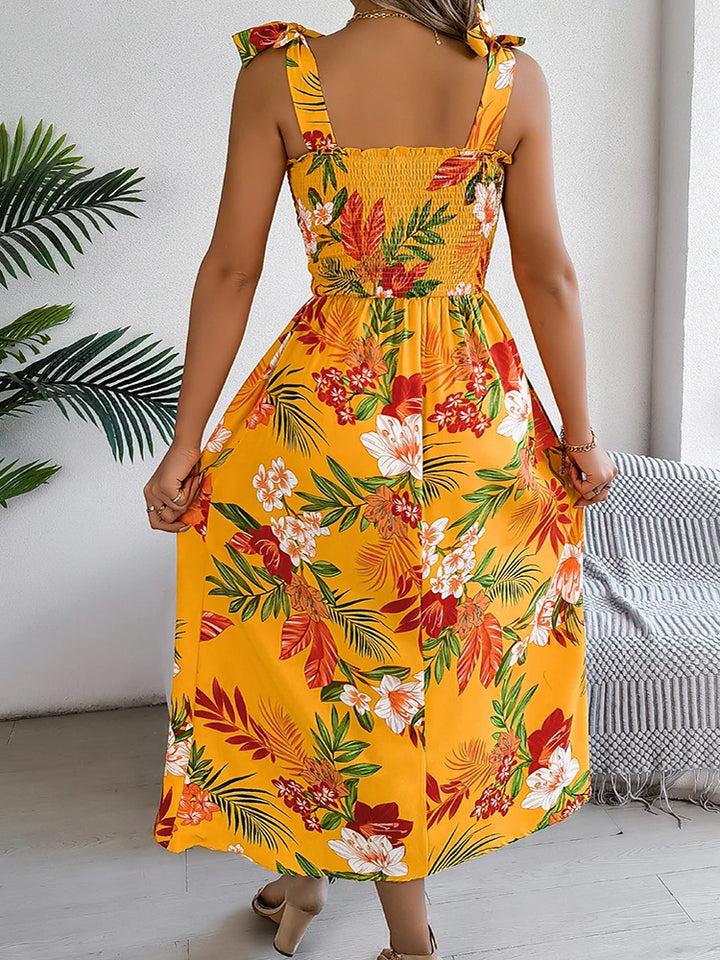 Savina Floral Drape Dress