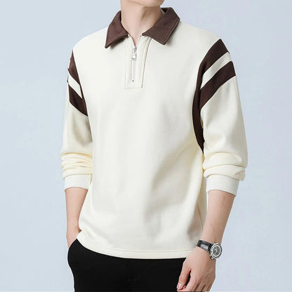 Varsity Charm Quarter-Zip Sweater