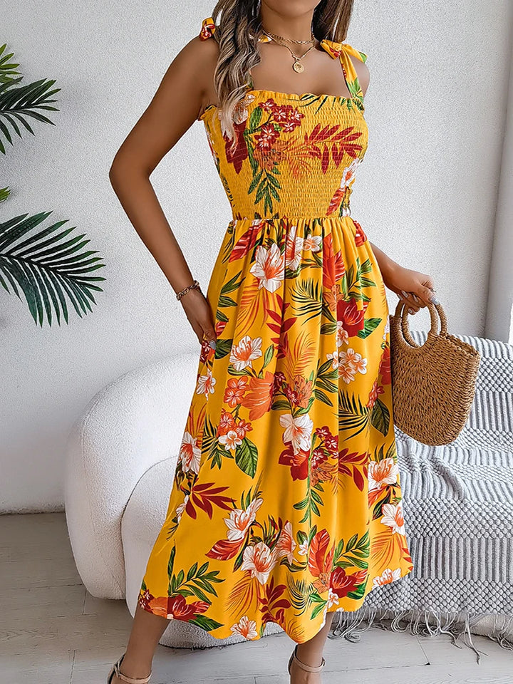 Savina Floral Drape Dress