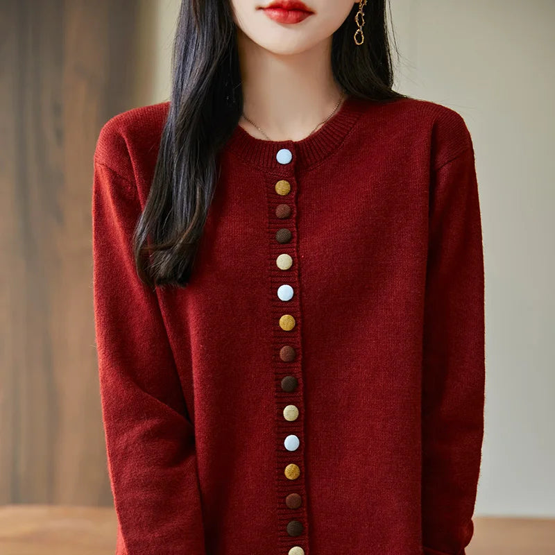 Button Ridge Wool Cardigan
