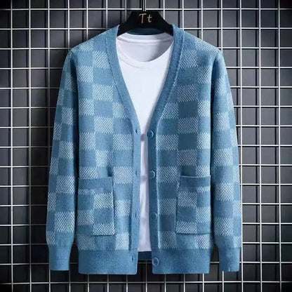 Classic Grid Pattern Cardigan