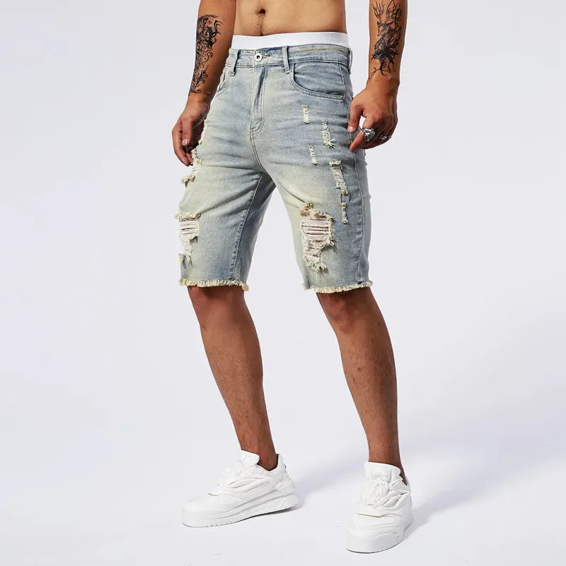Chronos Ripped Jean Shorts