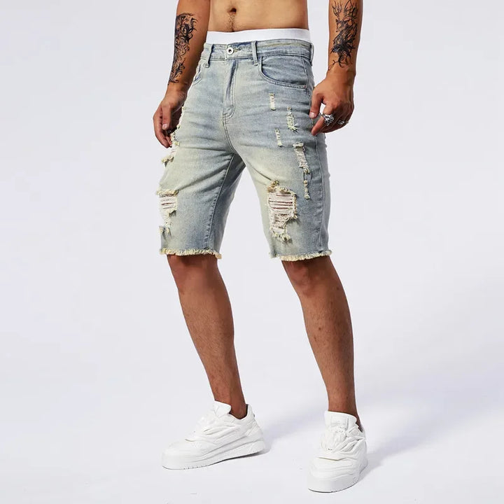 Chronos Ripped Jean Shorts