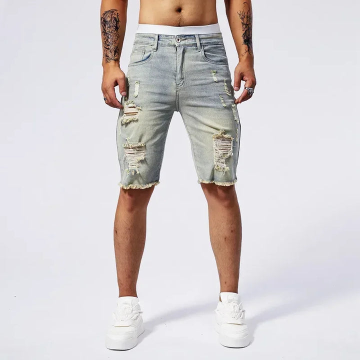 Chronos Ripped Jean Shorts