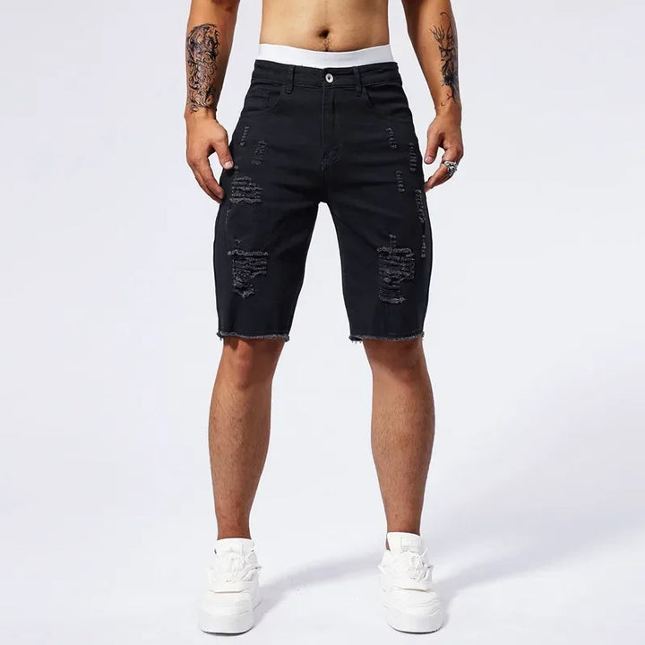 Chronos Ripped Jean Shorts