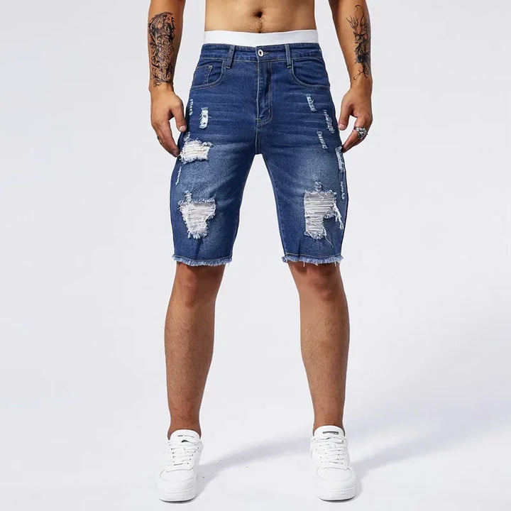 Chronos Ripped Jean Shorts