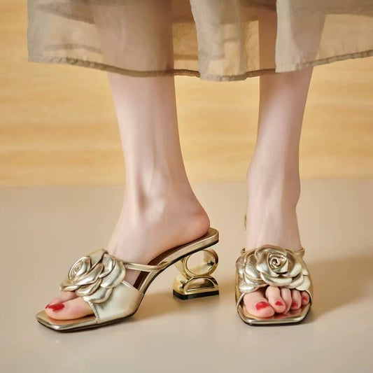 Camila Sculpted Rose Heels