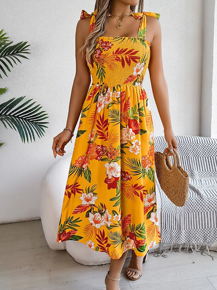 Savina Floral Drape Dress