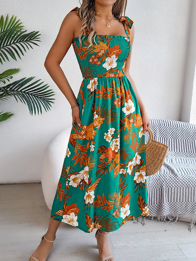 Savina Floral Drape Dress