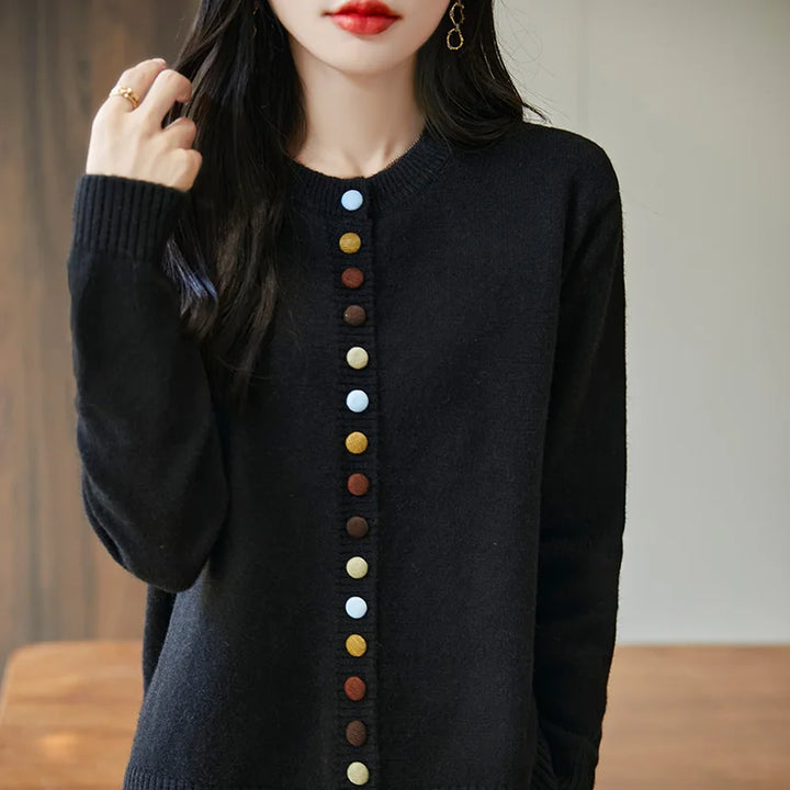 Button Ridge Wool Cardigan