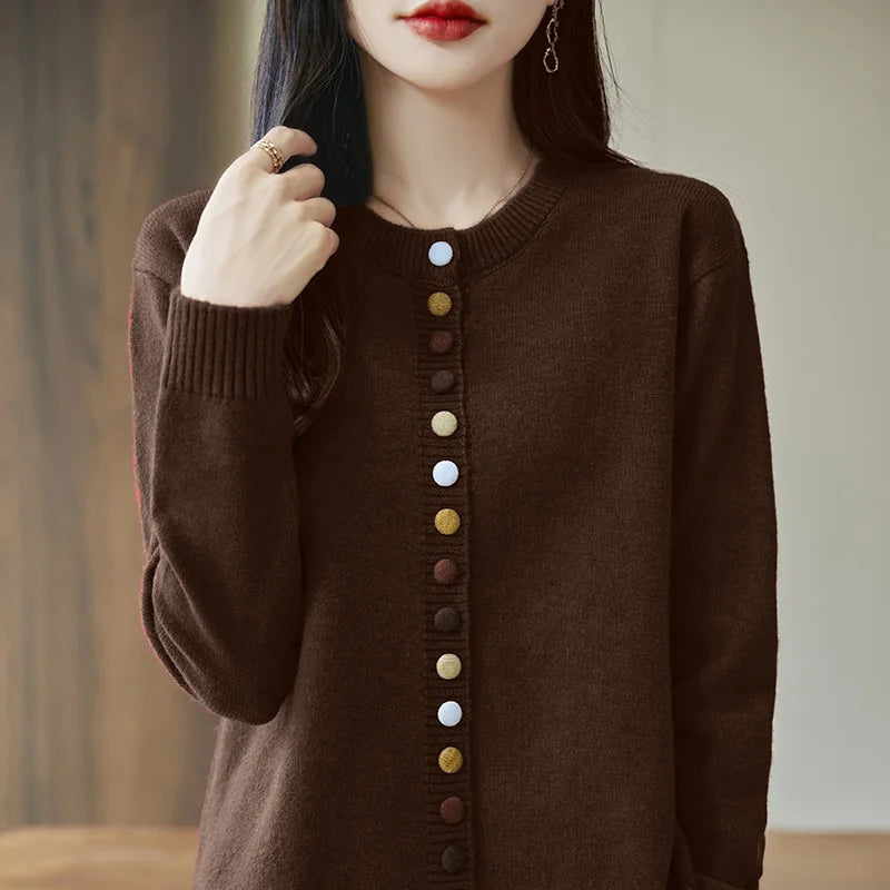 Button Ridge Wool Cardigan