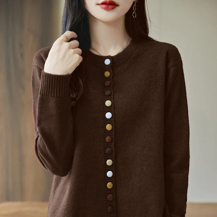Button Ridge Wool Cardigan