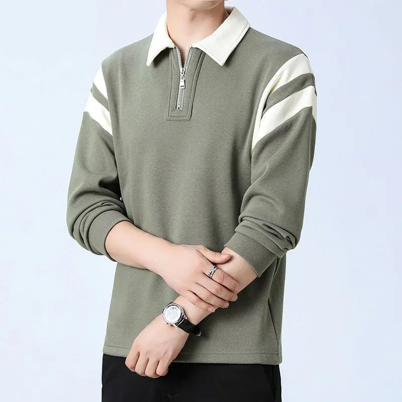 Varsity Charm Quarter-Zip Sweater