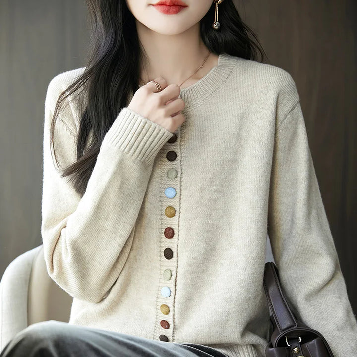 Button Ridge Wool Cardigan