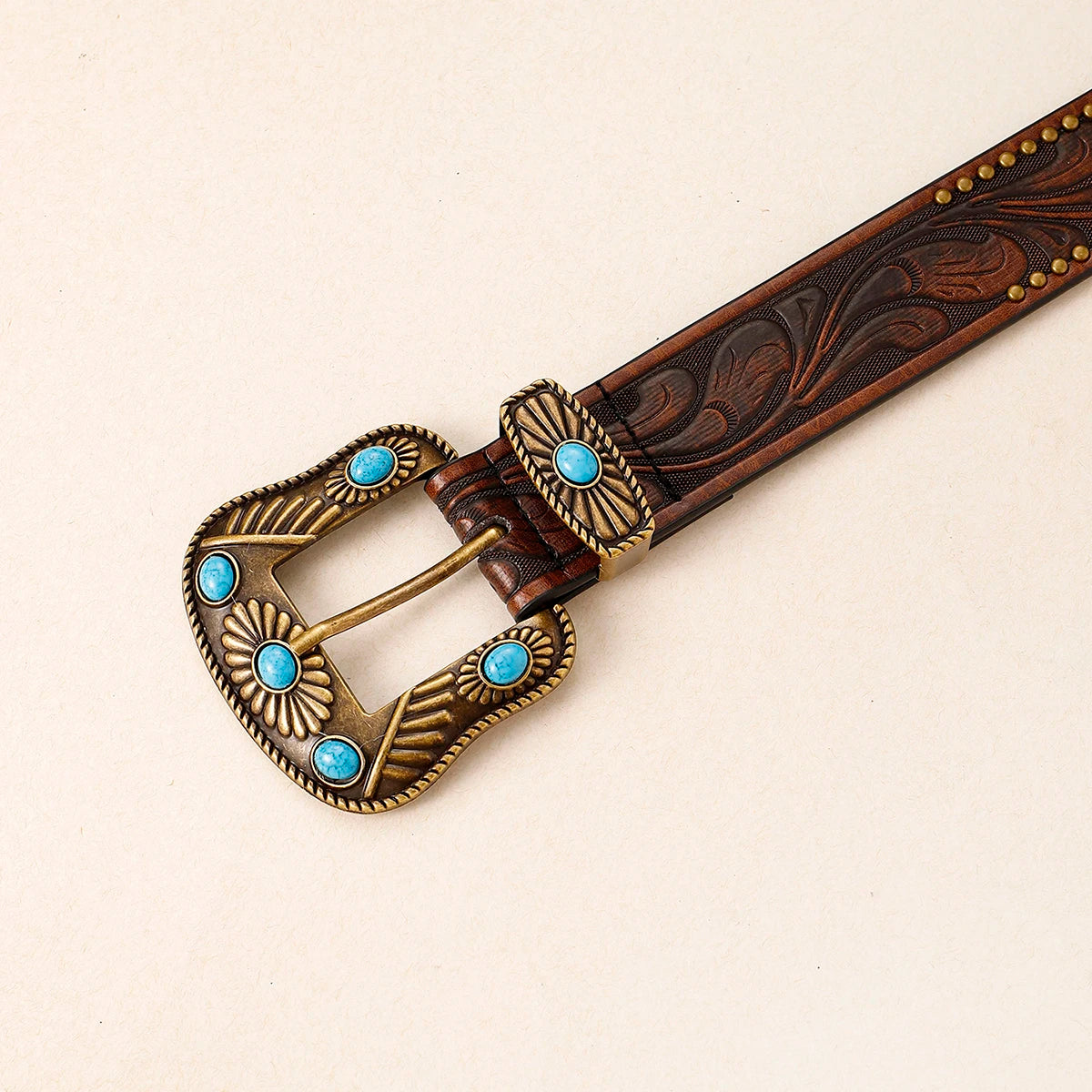 Chioma Embossed Leather Belt