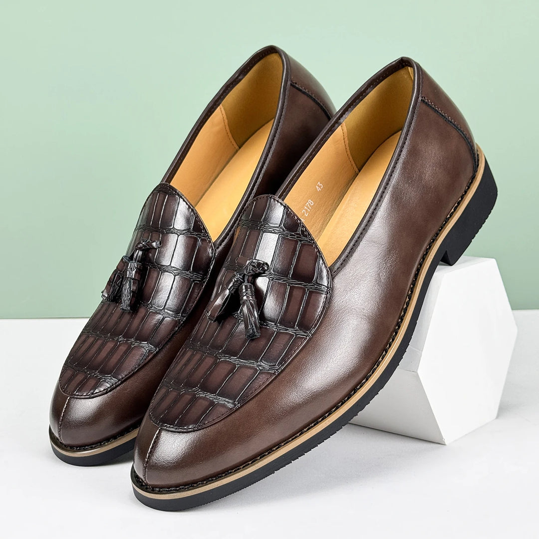 Adler Croc Embossed Loafers