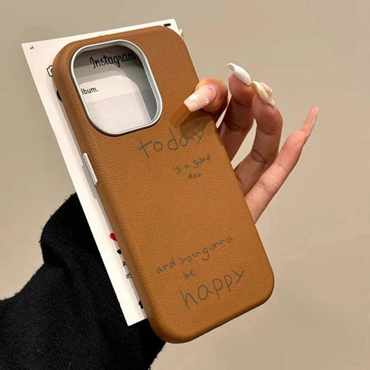 Happy Leather iPhone Case