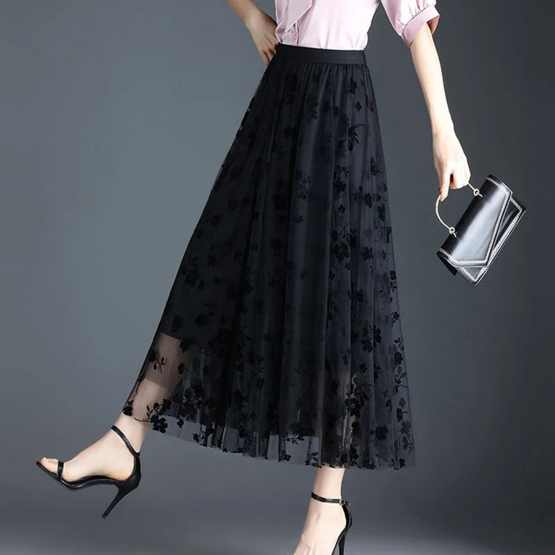 Eliza Petal Mesh Skirt