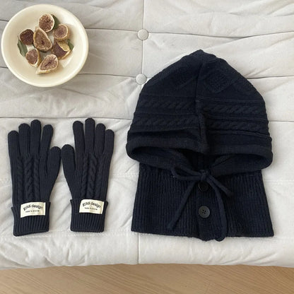 Ribbed Knit Hat & Glove Set