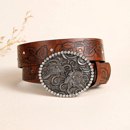 Chioma Embossed Leather Belt