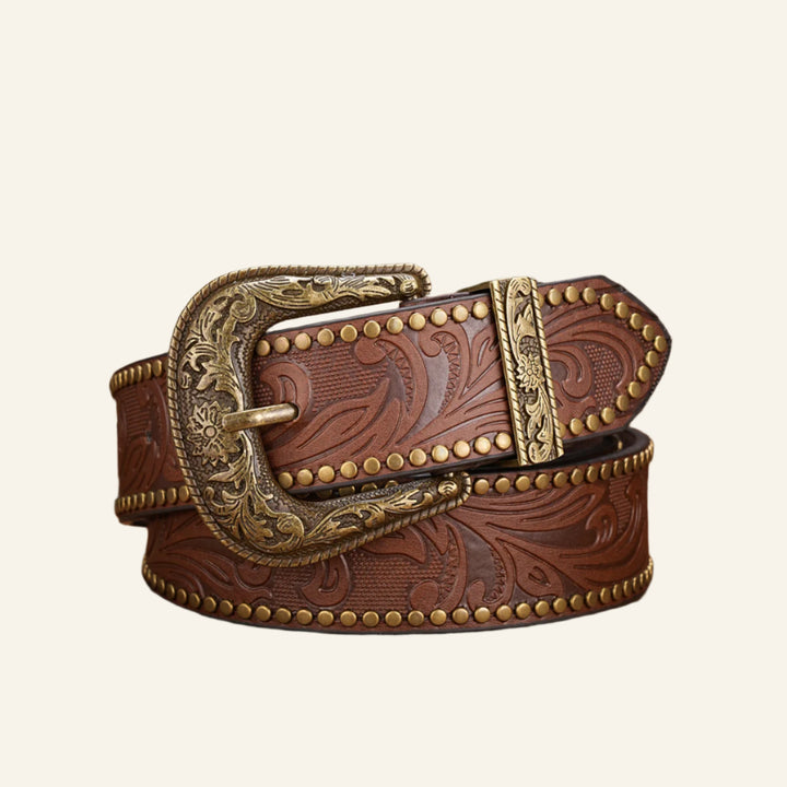 Chioma Embossed Leather Belt